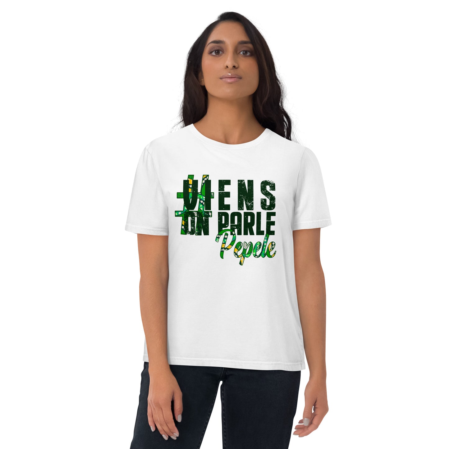 T-shirt VIENS ON PARLE PÉPÉLÉ - unisexe en coton biologique